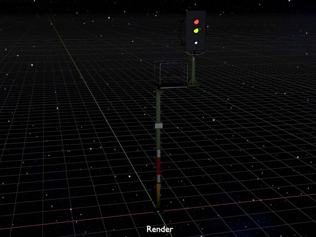 KS Railway Signal Post 7000mm Version-10 Low-poly 3D model_17