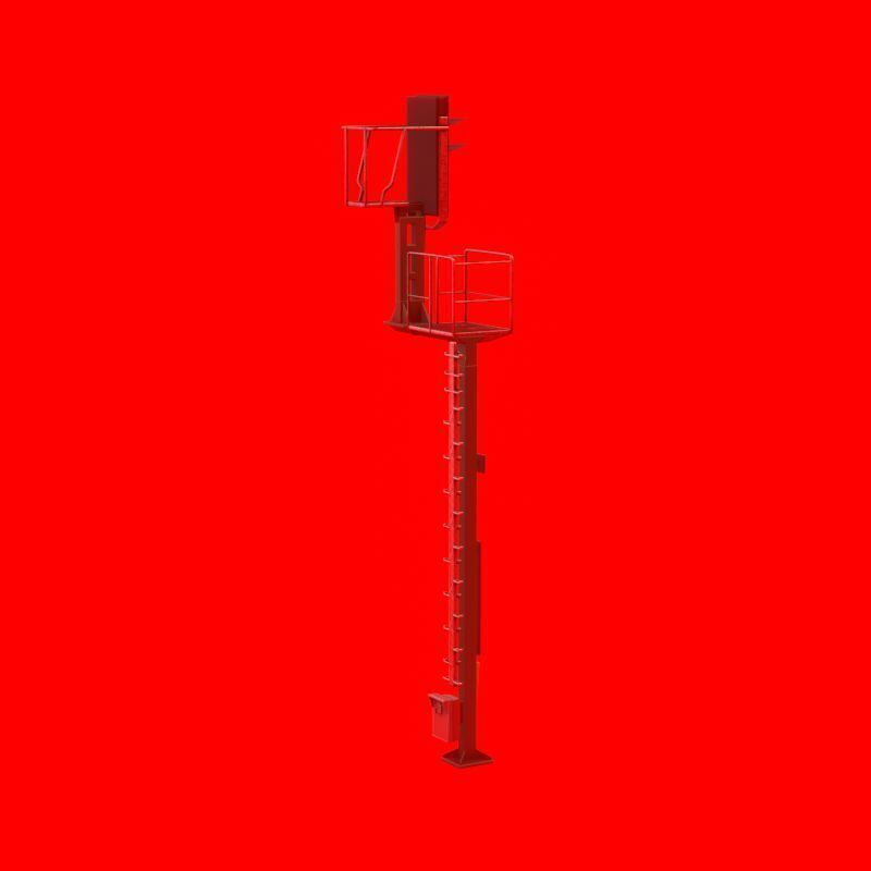 KS Railway Signal Post 7000mm Version-10 Low-poly 3D model_38