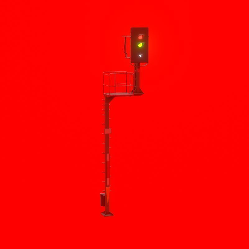KS Railway Signal Post 7000mm Version-10 Low-poly 3D model_49