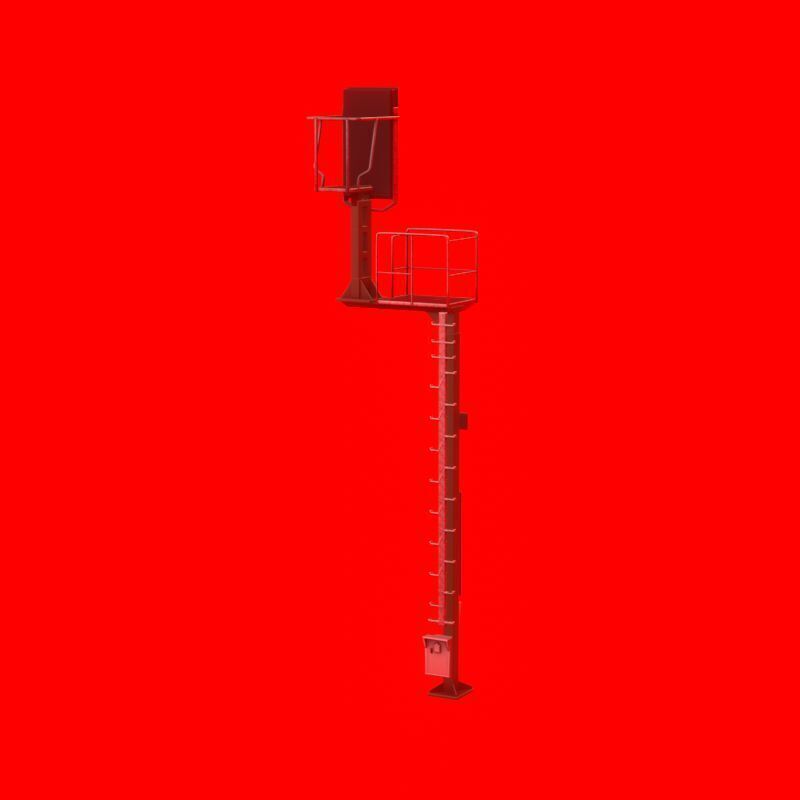 KS Railway Signal Post 7000mm Version-10 Low-poly 3D model_35
