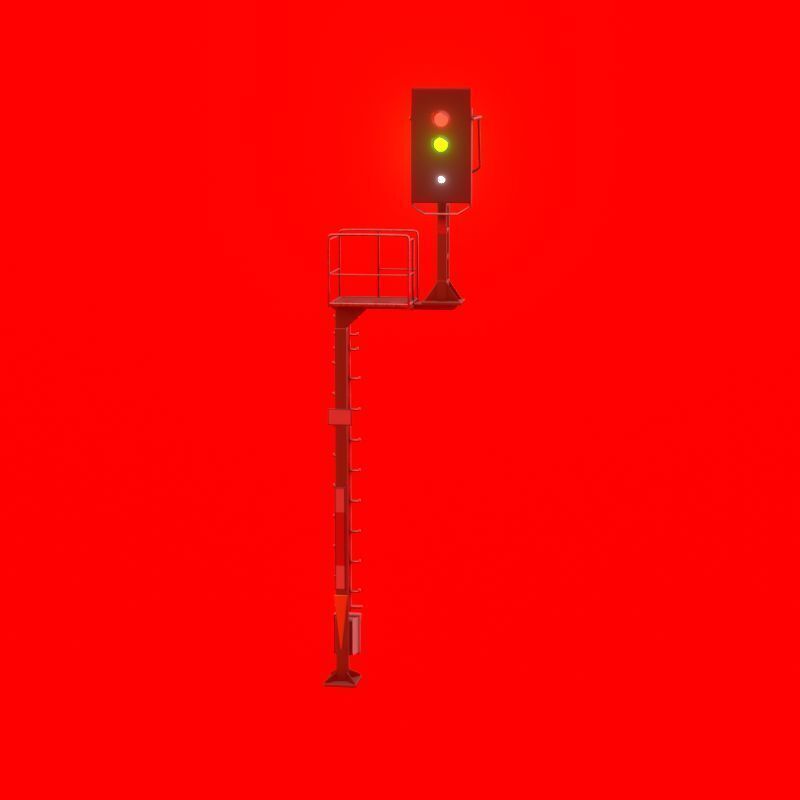 KS Railway Signal Post 7000mm Version-10 Low-poly 3D model_32