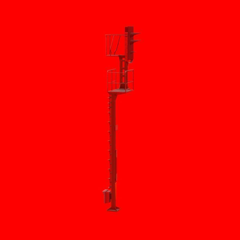 KS Railway Signal Post 7000mm Version-10 Low-poly 3D model_44