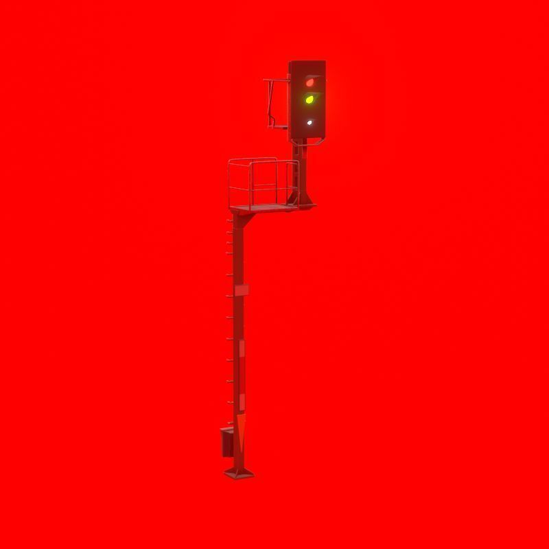 KS Railway Signal Post 7000mm Version-10 Low-poly 3D model_48