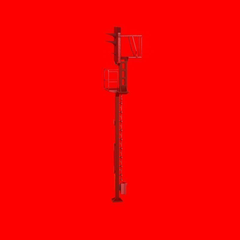 KS Railway Signal Post 7000mm Version-10 Low-poly 3D model_56