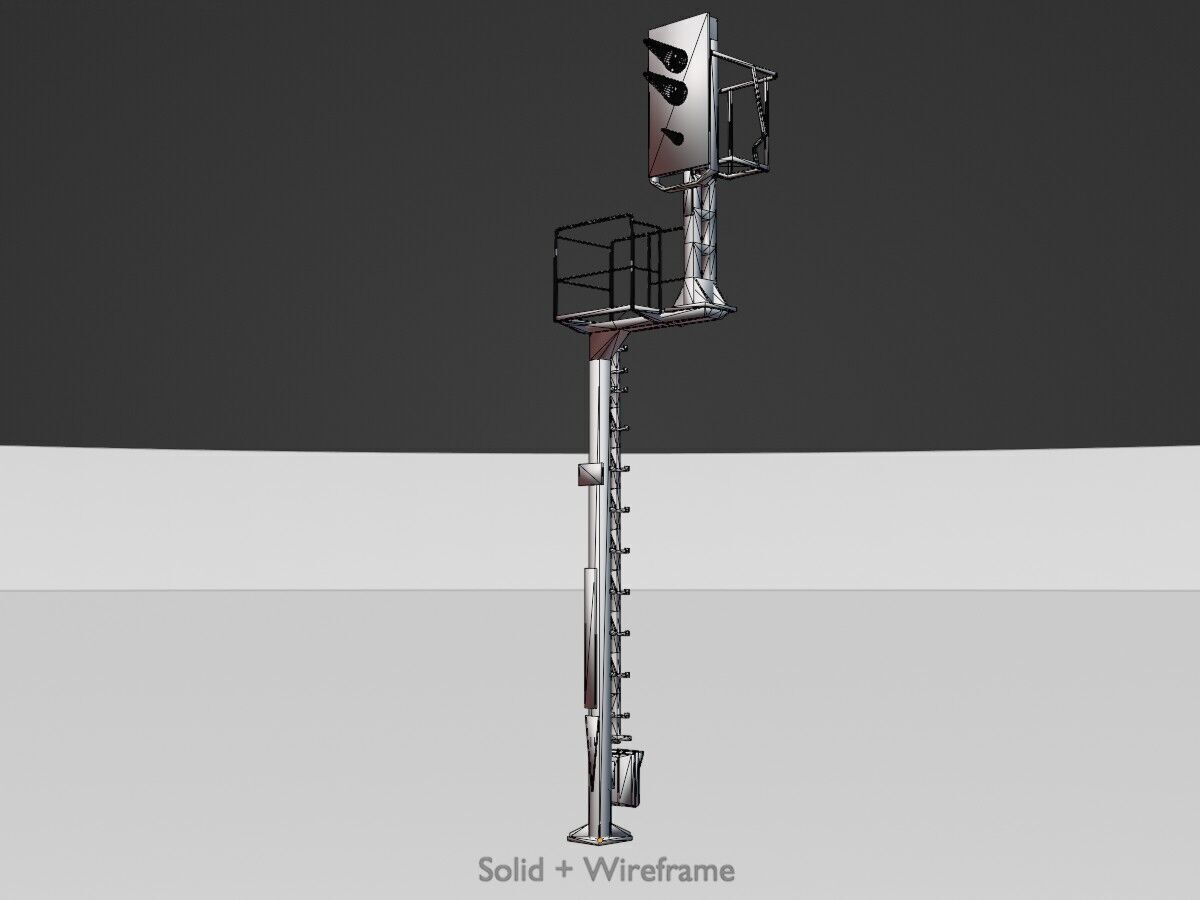 KS Railway Signal Post 7000mm Version-10 Low-poly 3D model_9