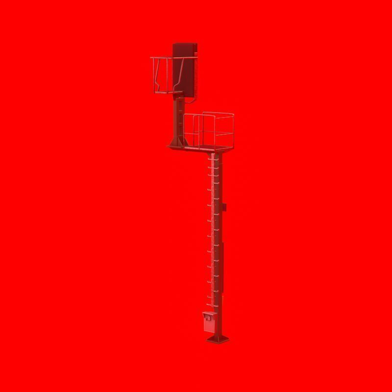 KS Railway Signal Post 7000mm Version-10 Low-poly 3D model_36