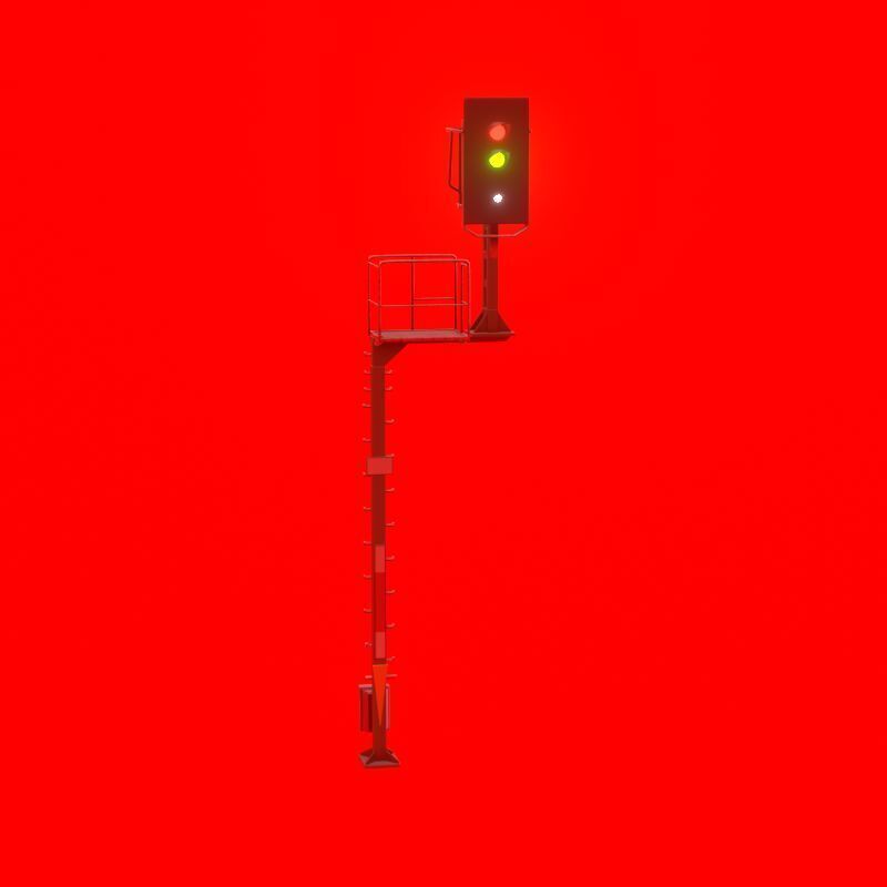 KS Railway Signal Post 7000mm Version-10 Low-poly 3D model_50