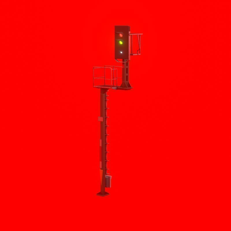KS Railway Signal Post 7000mm Version-10 Low-poly 3D model_52
