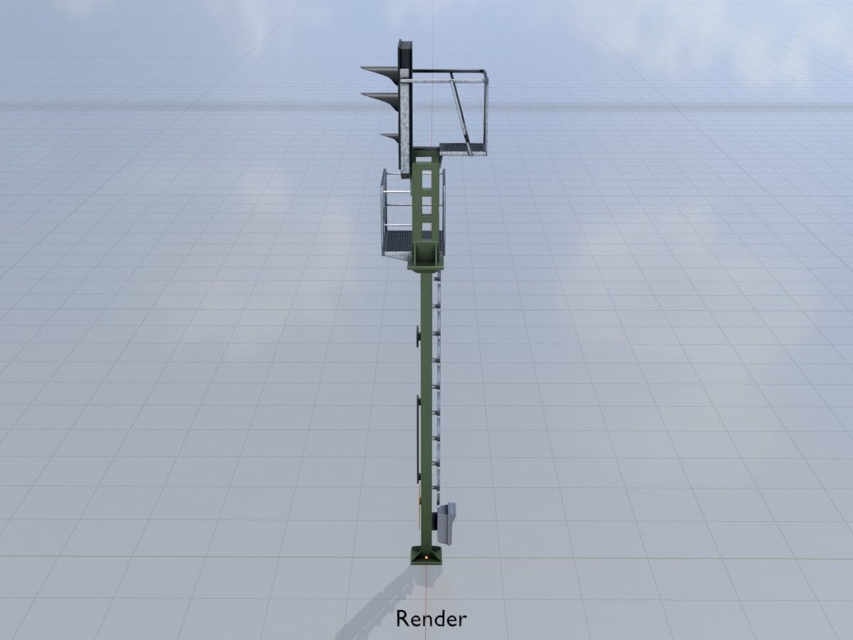 KS Railway Signal Post 7000mm Version-10 Low-poly 3D model_14