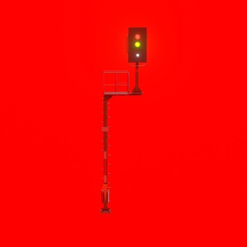KS Railway Signal Post 7000mm Version-10 Low-poly 3D model_21