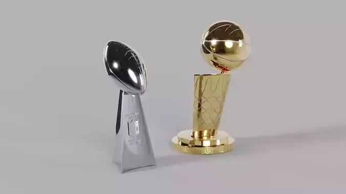 NFL Vince Lombardi and NBA Larry OBrien Trophies Pack