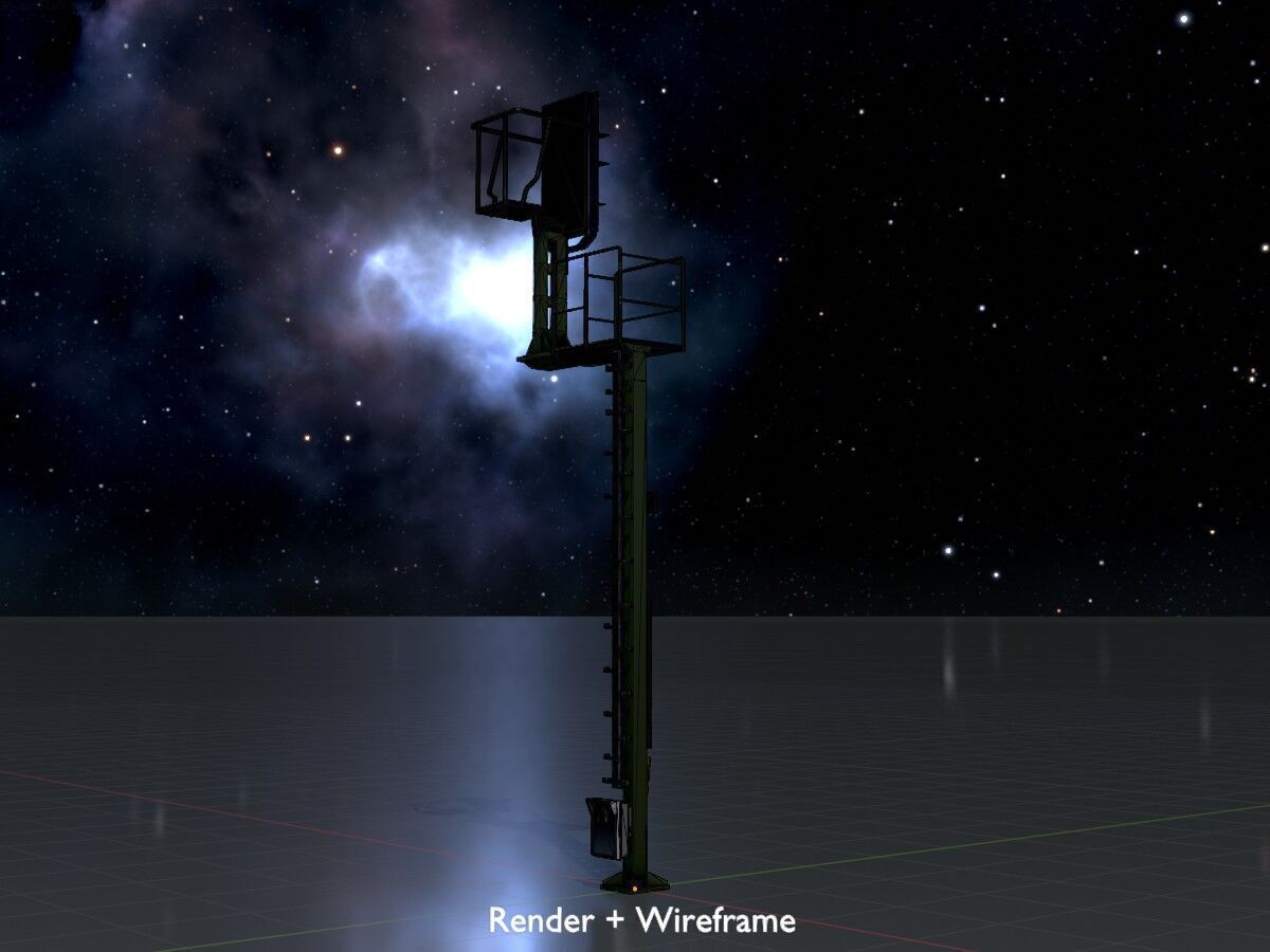 KS Railway Signal Post 7000mm Version-11 Low-poly 3D model_7