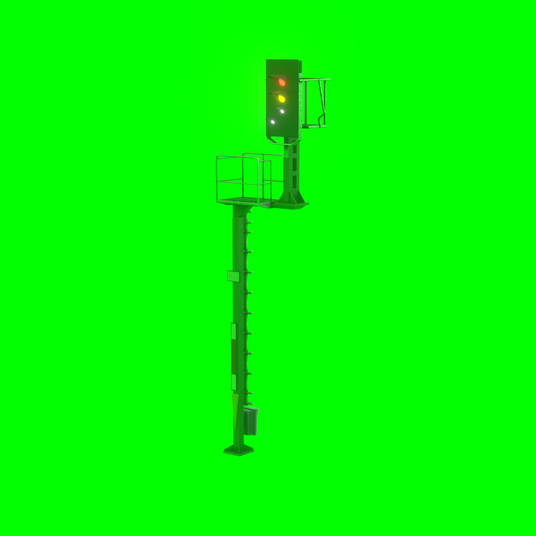 KS Railway Signal Post 7000mm Version-11 Low-poly 3D model_52