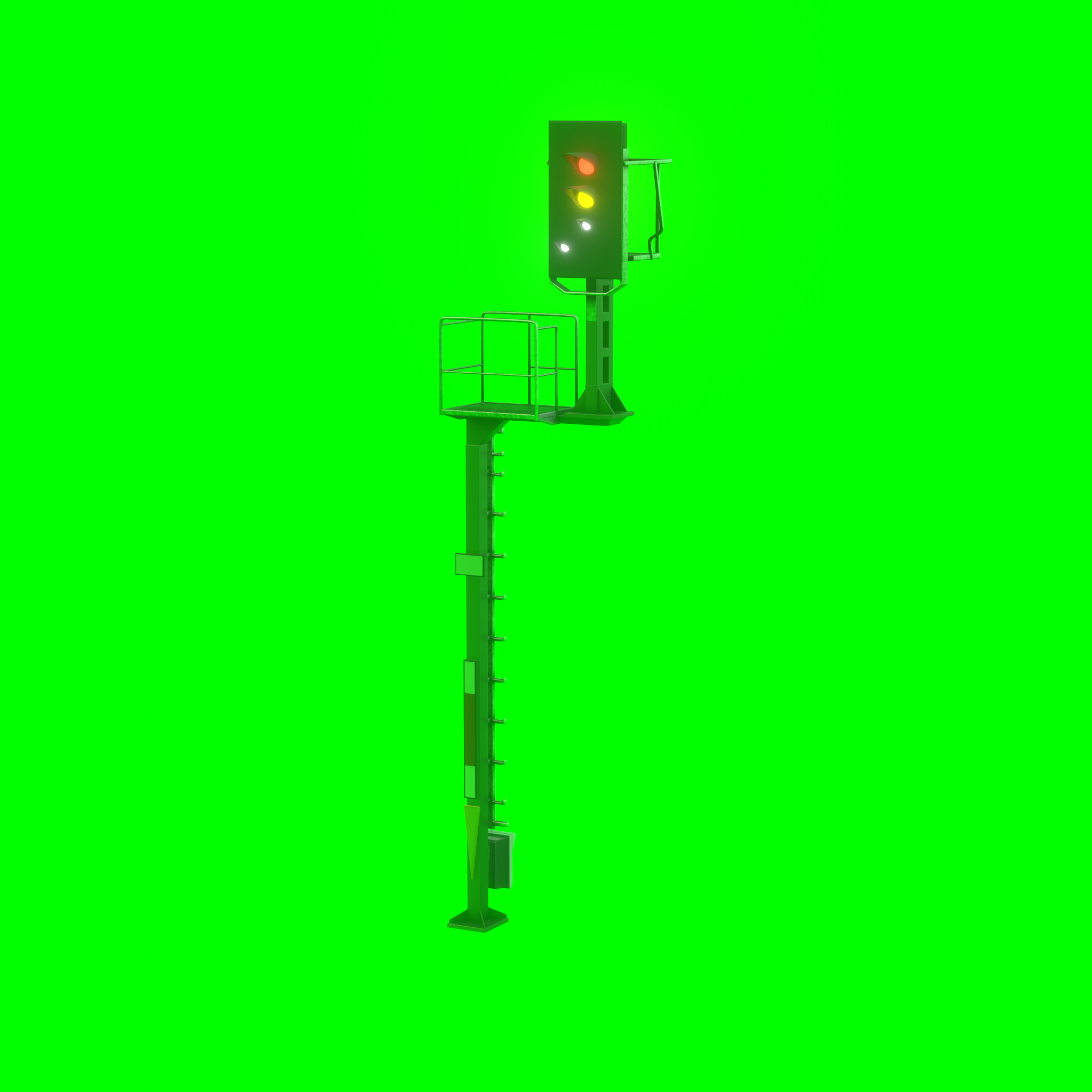 KS Railway Signal Post 7000mm Version-11 Low-poly 3D model_51