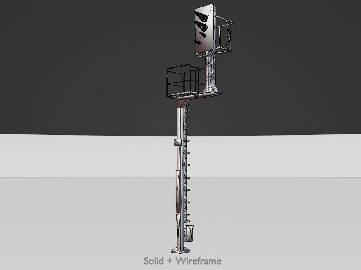 KS Railway Signal Post 7000mm Version-11 Low-poly 3D model_9