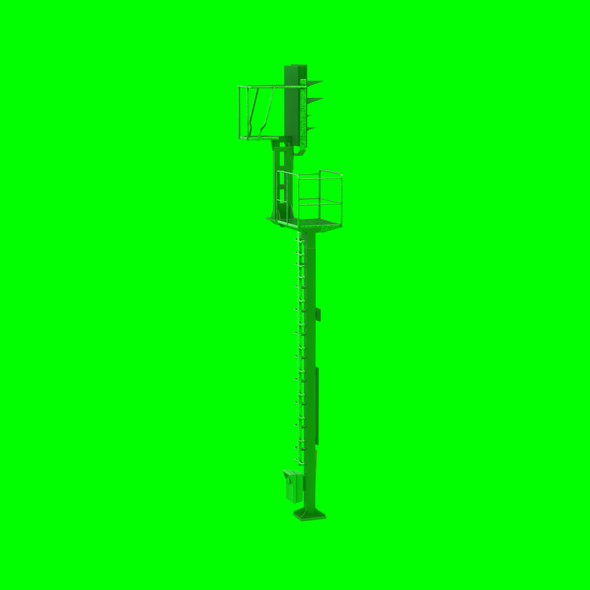 KS Railway Signal Post 7000mm Version-11 Low-poly 3D model_39