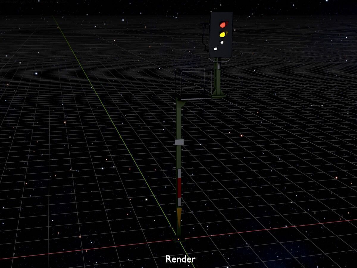 KS Railway Signal Post 7000mm Version-11 Low-poly 3D model_17