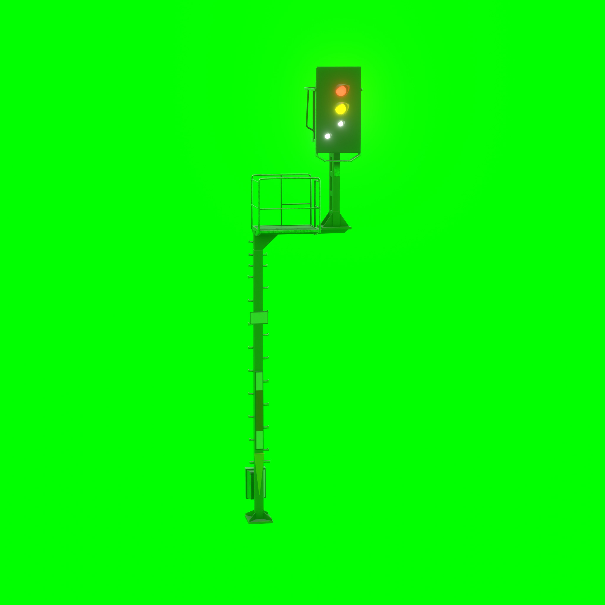 KS Railway Signal Post 7000mm Version-11 Low-poly 3D model_50