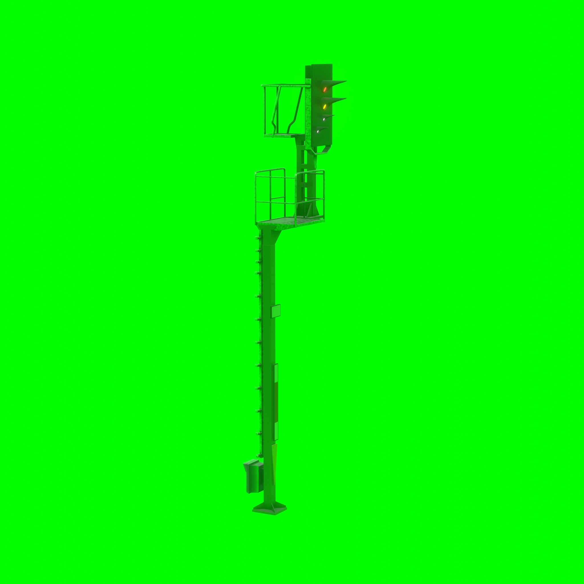 KS Railway Signal Post 7000mm Version-11 Low-poly 3D model_45