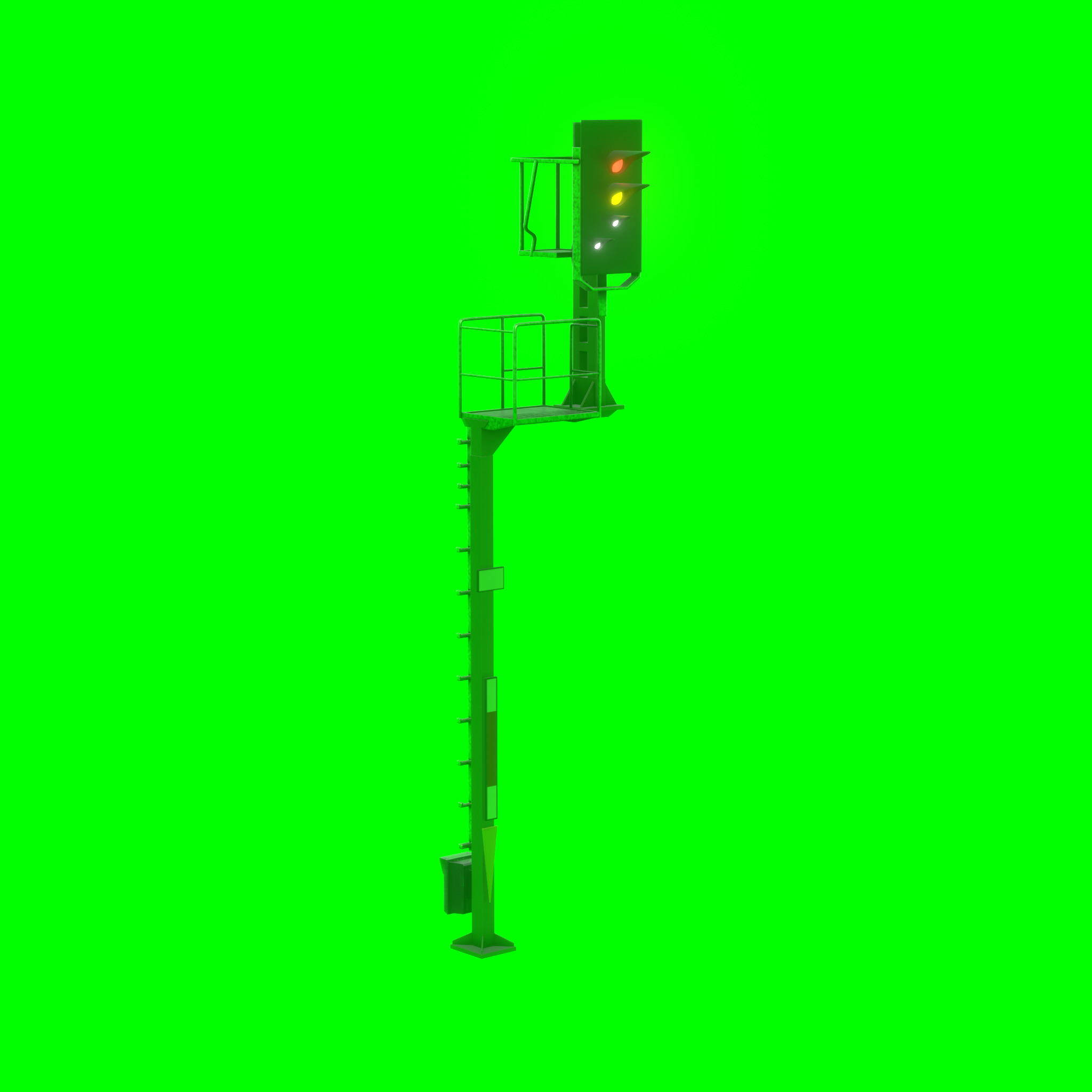 KS Railway Signal Post 7000mm Version-11 Low-poly 3D model_47