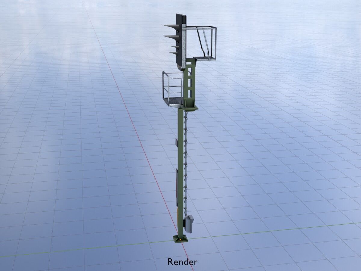 KS Railway Signal Post 7000mm Version-11 Low-poly 3D model_18