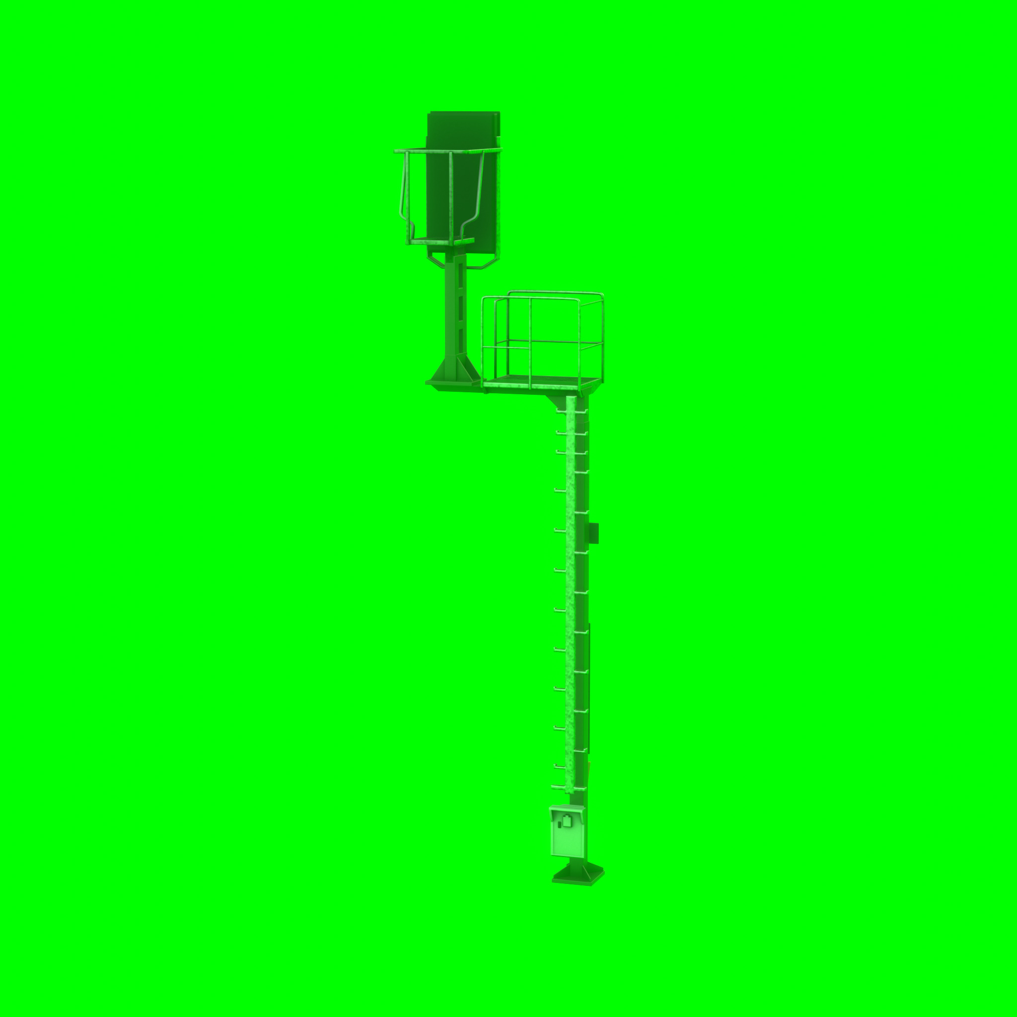 KS Railway Signal Post 7000mm Version-11 Low-poly 3D model_34