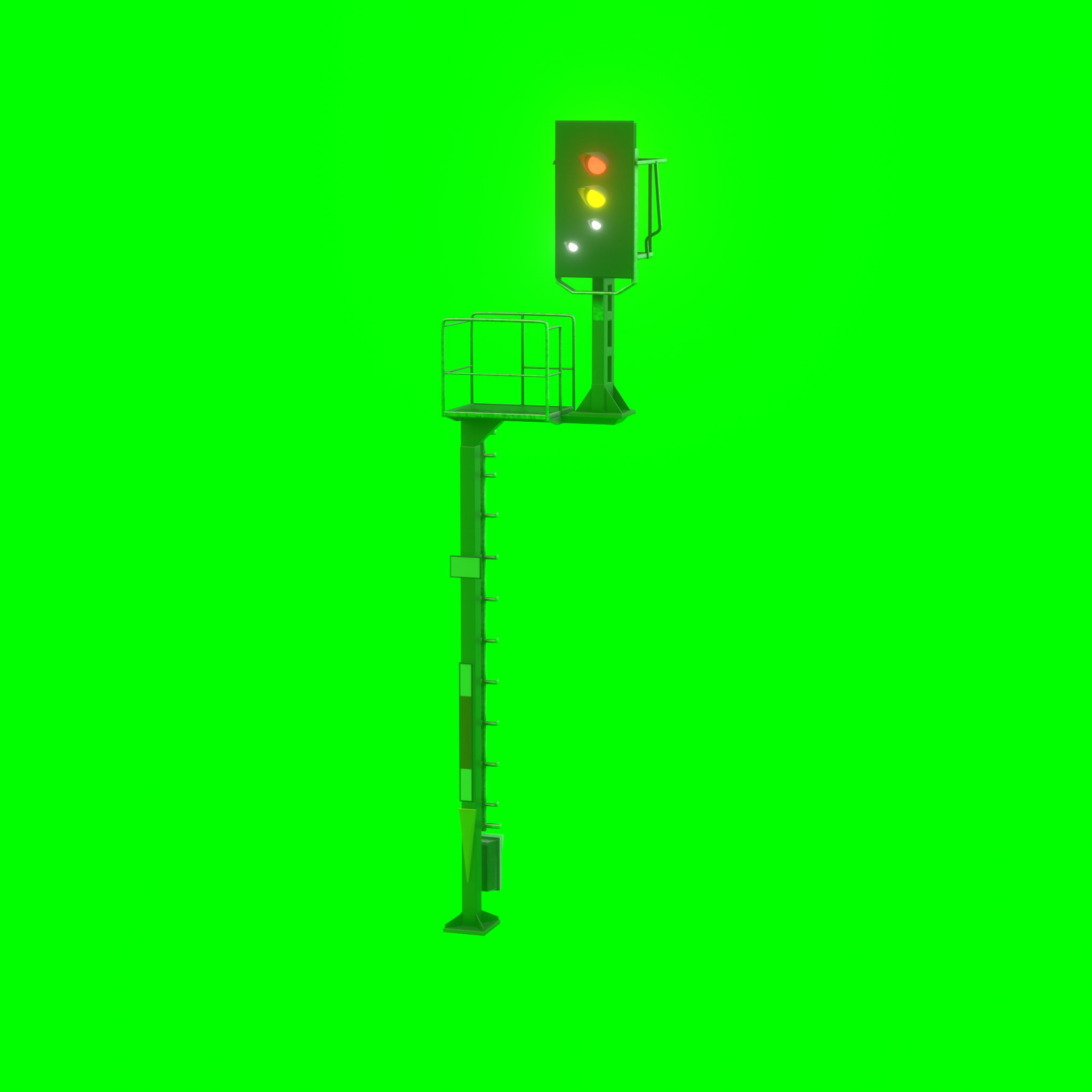KS Railway Signal Post 7000mm Version-11 Low-poly 3D model_43