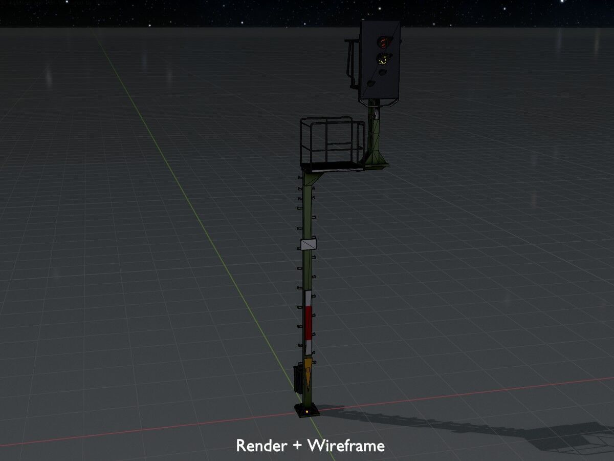 KS Railway Signal Post 7000mm Version-11 Low-poly 3D model_8