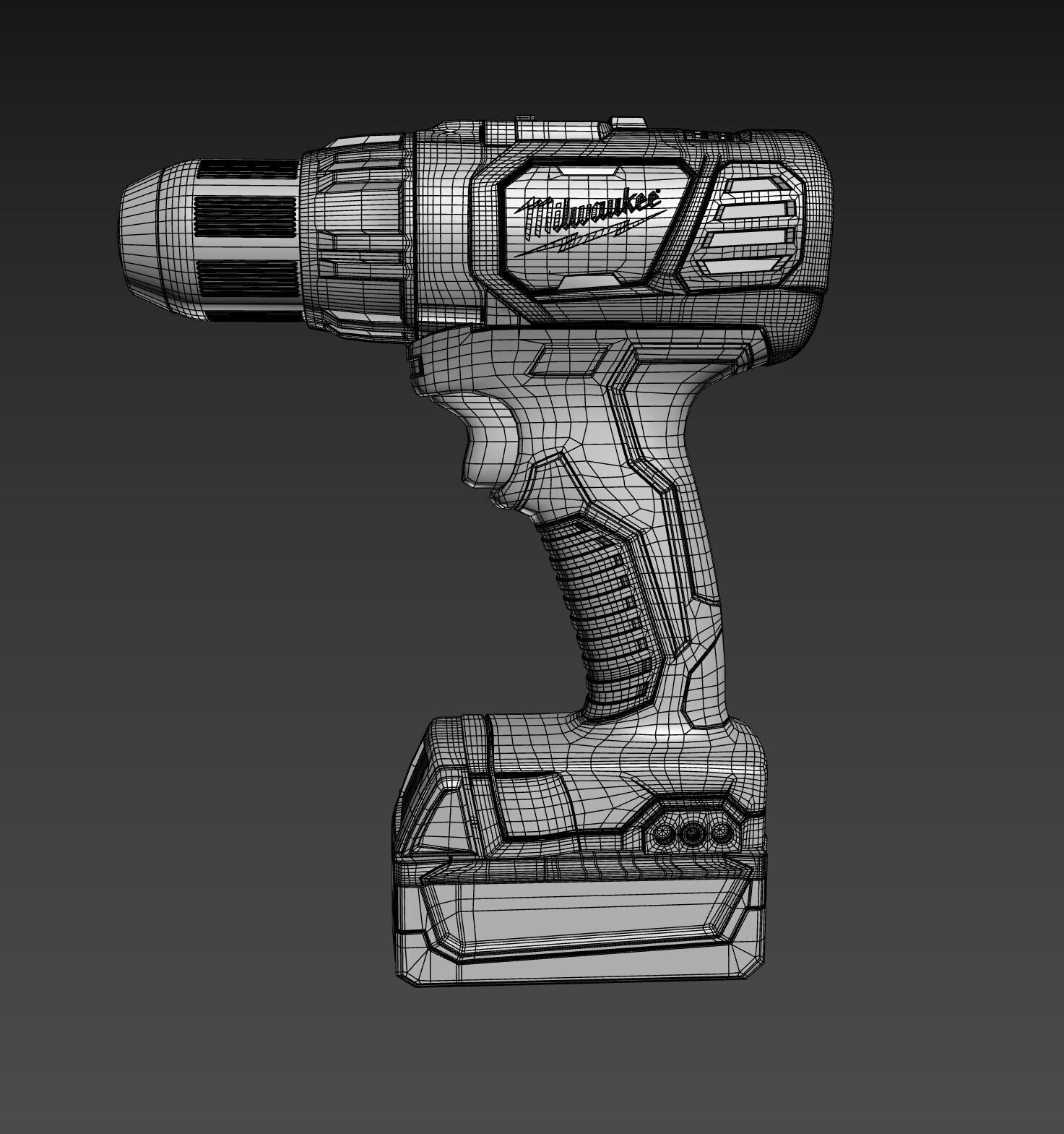 Milwaukee Drill 3D model_7