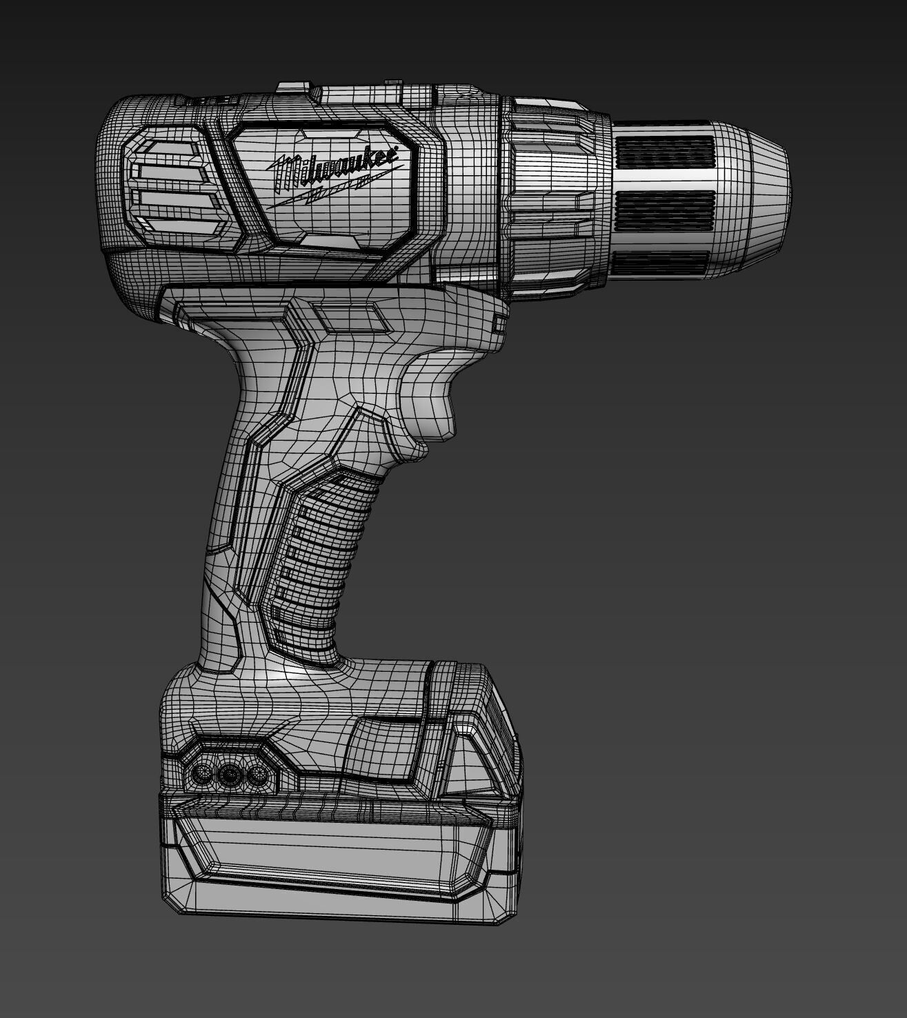 Milwaukee Drill 3D model_8