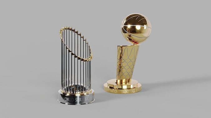 MLB Commissioners and NBA Larry OBrien Trophies Pack 3D model