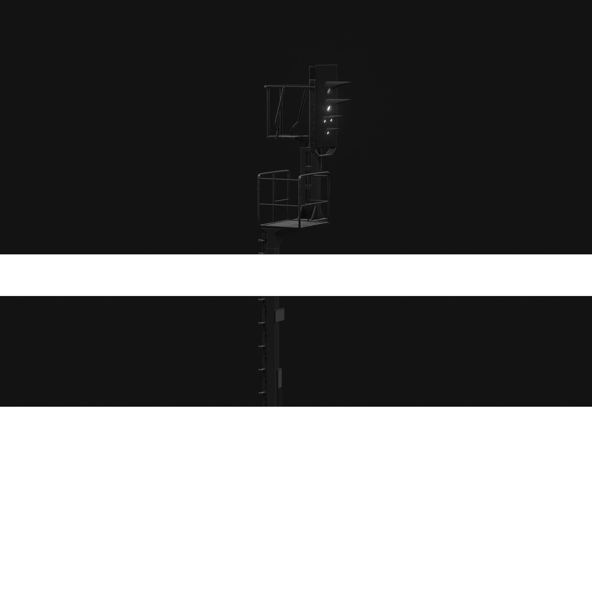 KS Railway Signal Post 7000mm Version-12 Low-poly 3D model_45