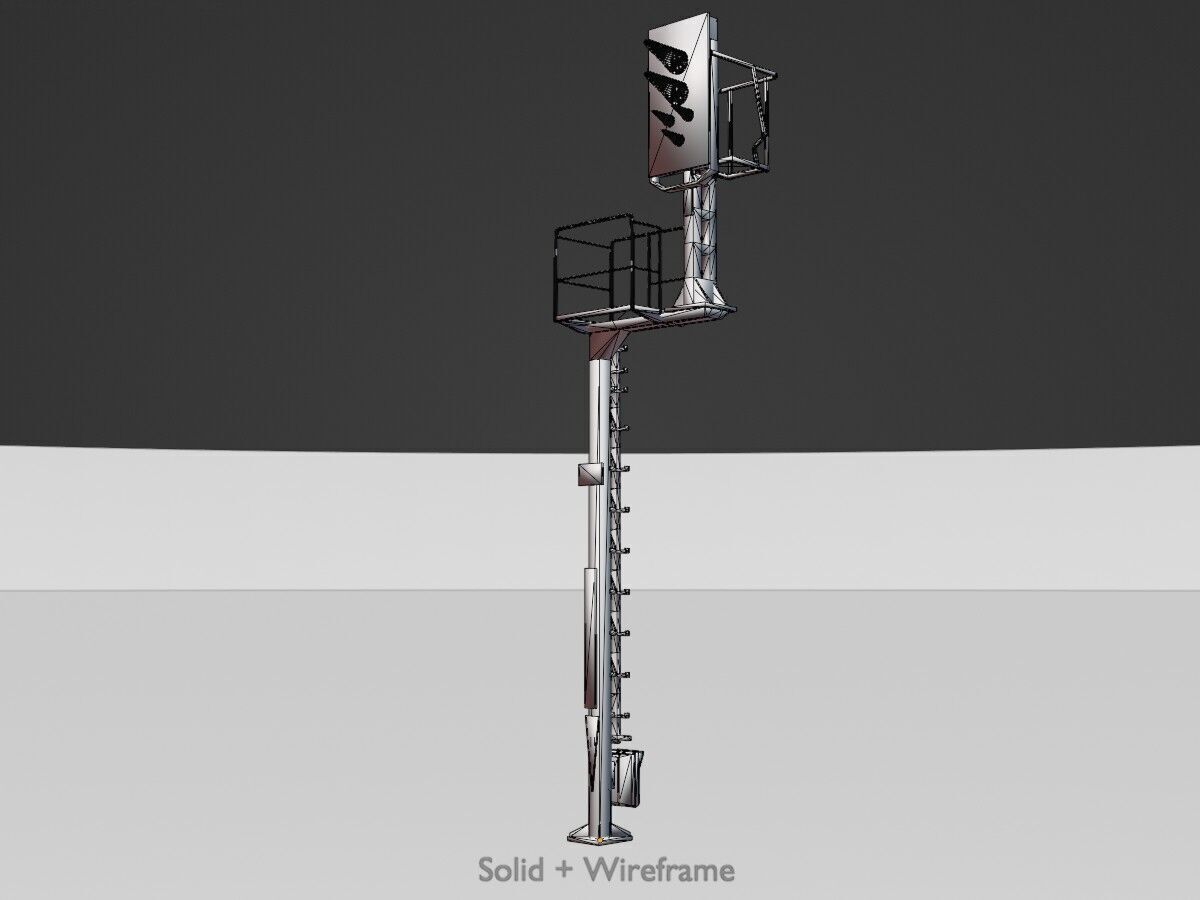 KS Railway Signal Post 7000mm Version-12 Low-poly 3D model_9