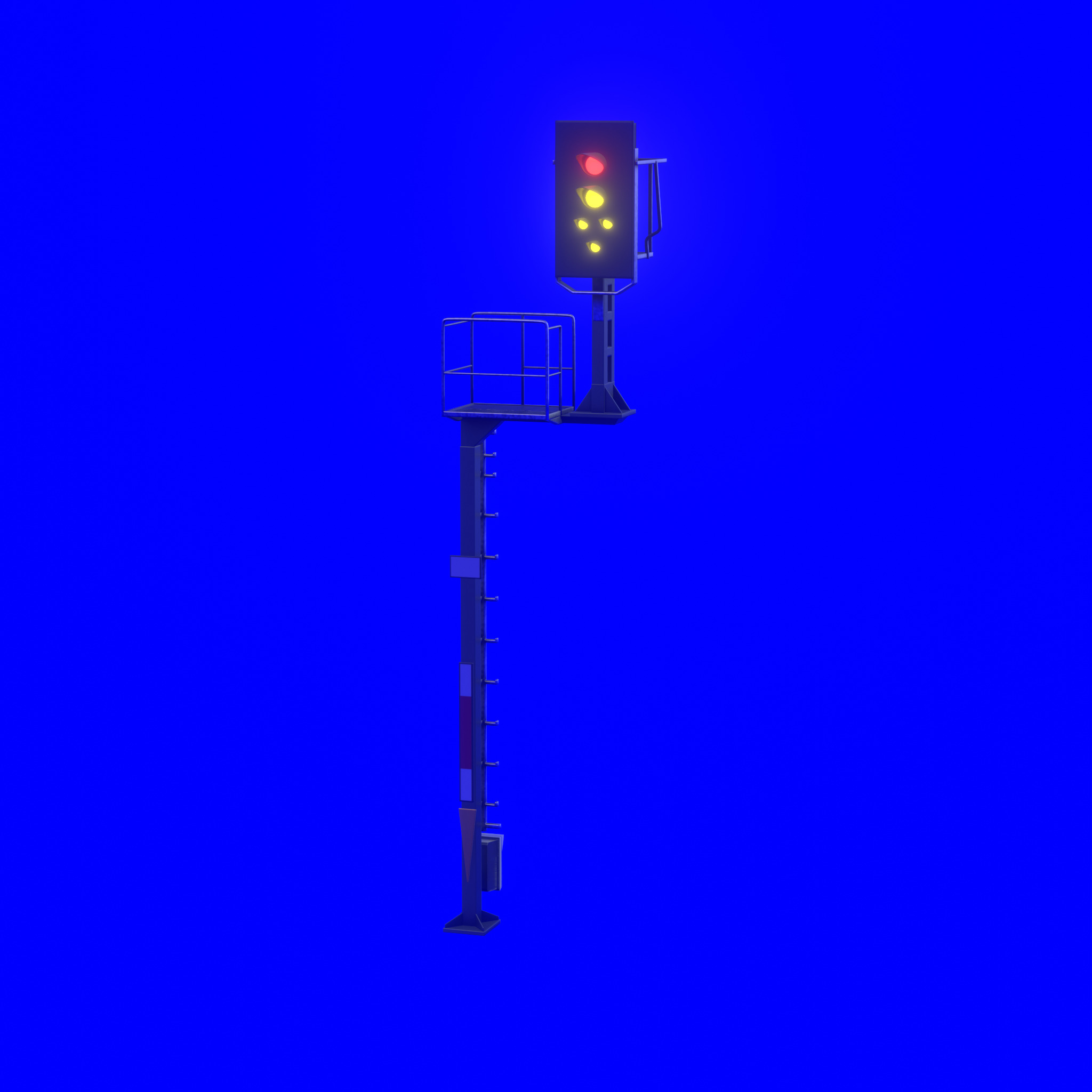 KS Railway Signal Post 7000mm Version-12 Low-poly 3D model_43