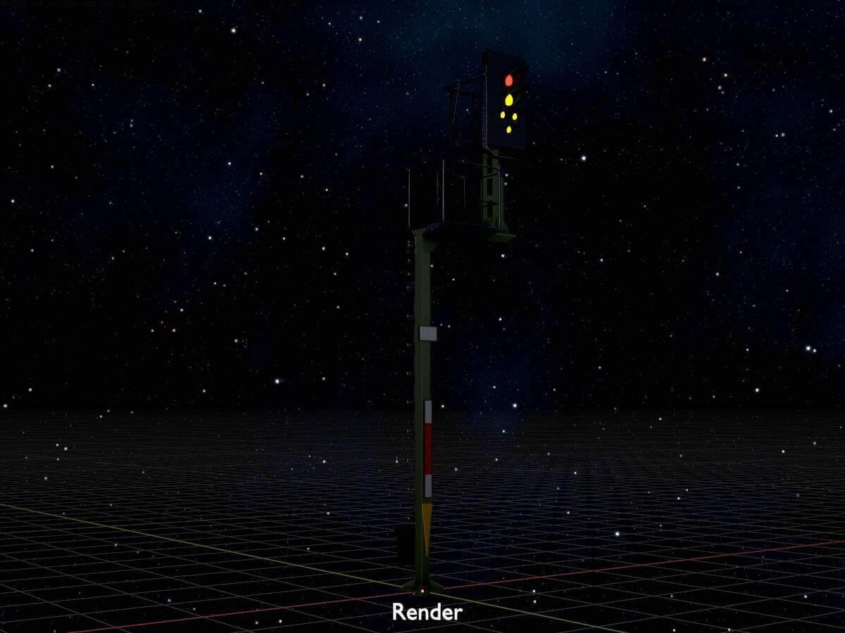 KS Railway Signal Post 7000mm Version-12 Low-poly 3D model_20