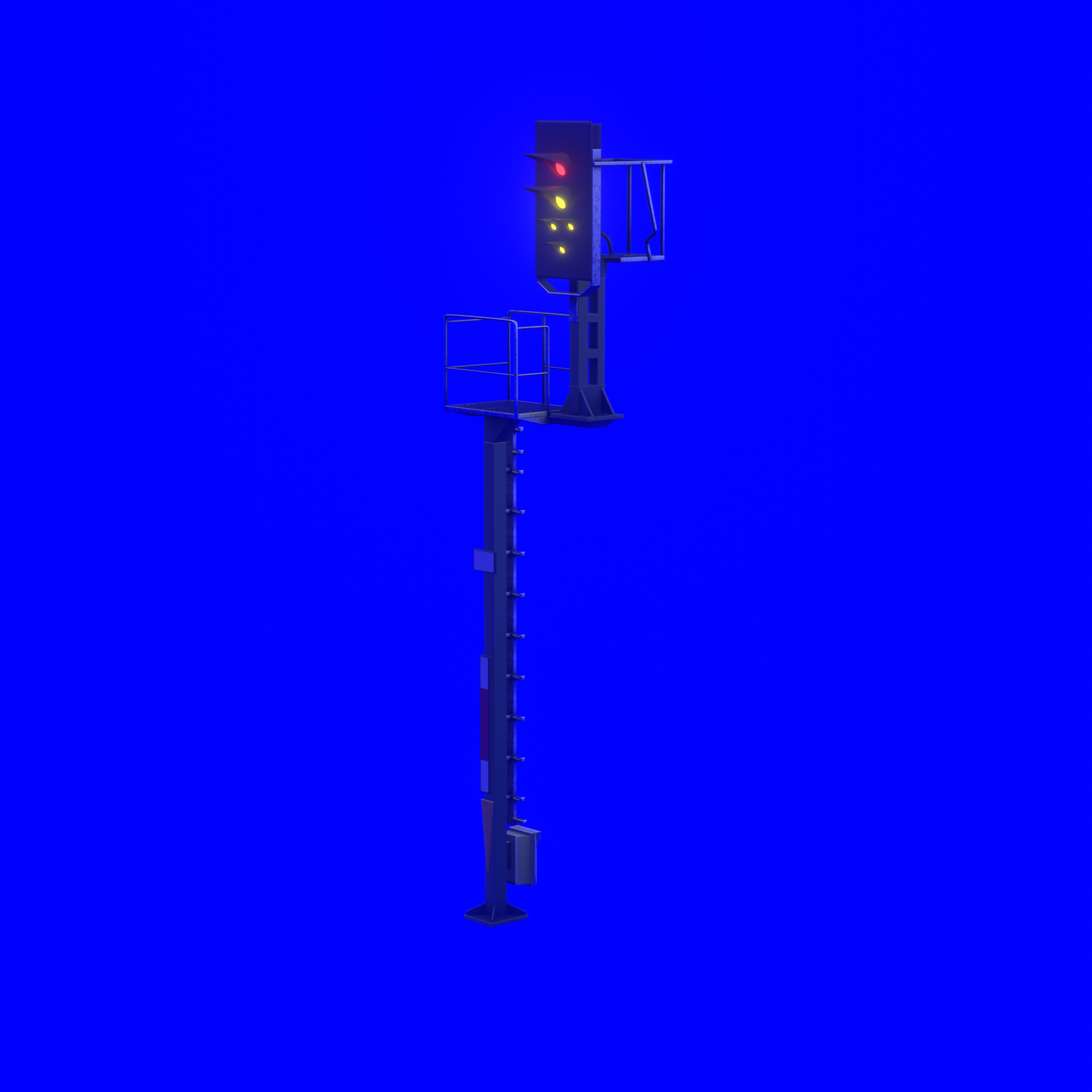 KS Railway Signal Post 7000mm Version-12 Low-poly 3D model_53