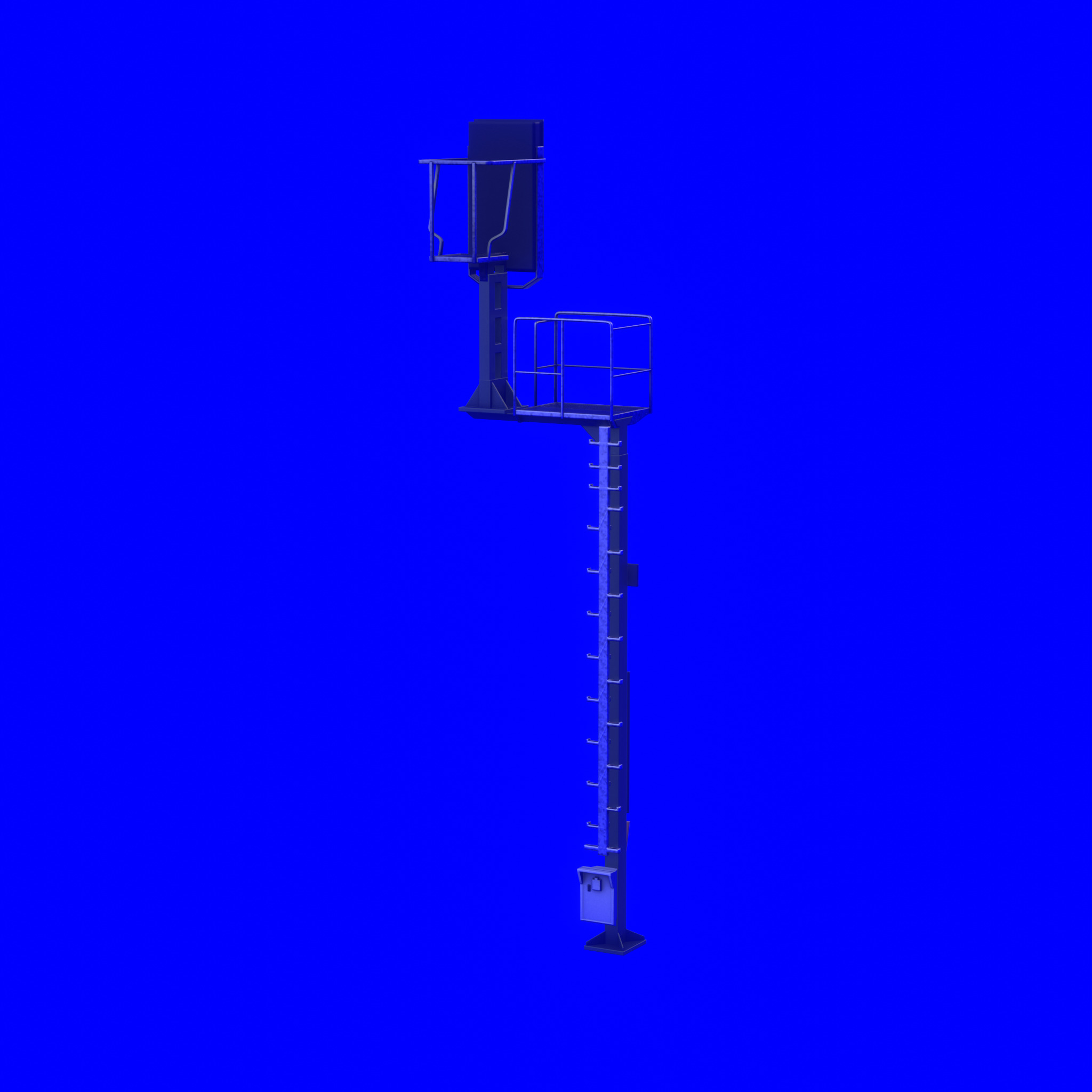 KS Railway Signal Post 7000mm Version-12 Low-poly 3D model_35