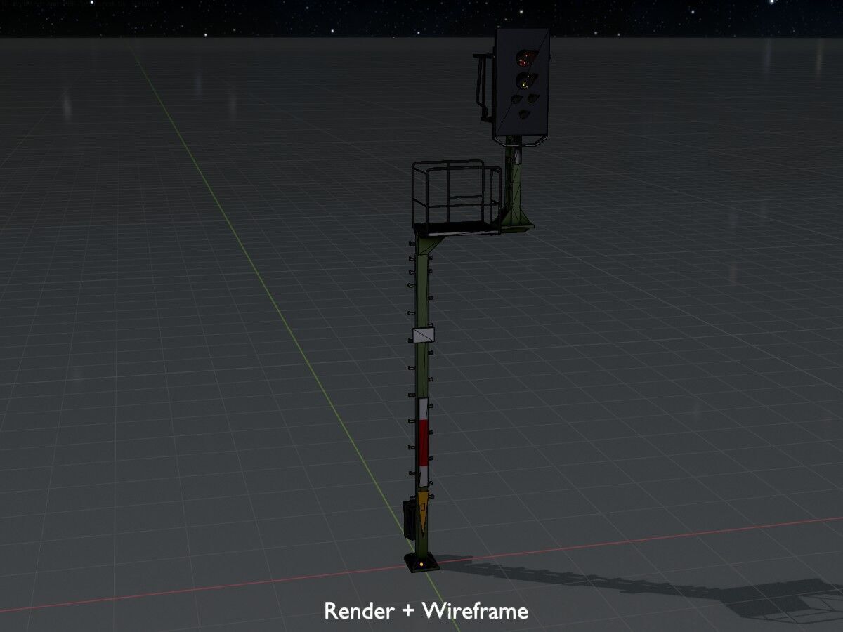 KS Railway Signal Post 7000mm Version-12 Low-poly 3D model_8