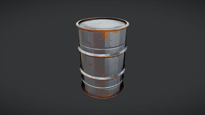 rusty metal barrel 3D model