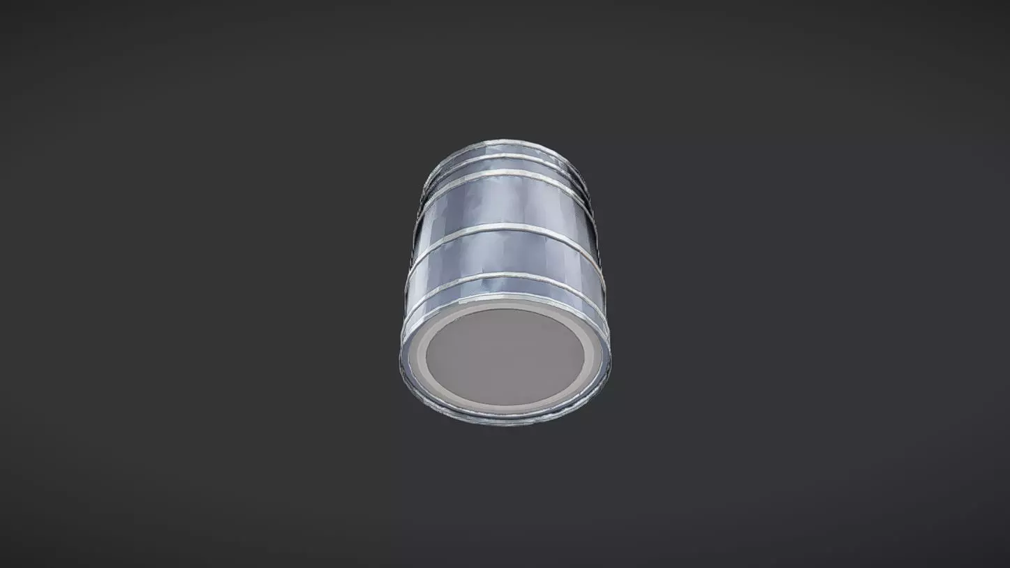 metal barrel or drum 3D model_0