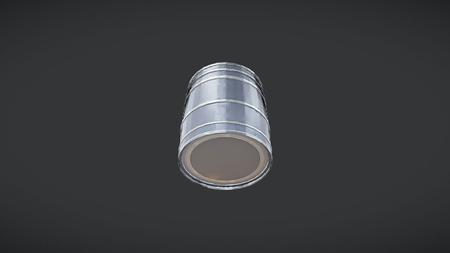 metal barrel or drum 3D model_3