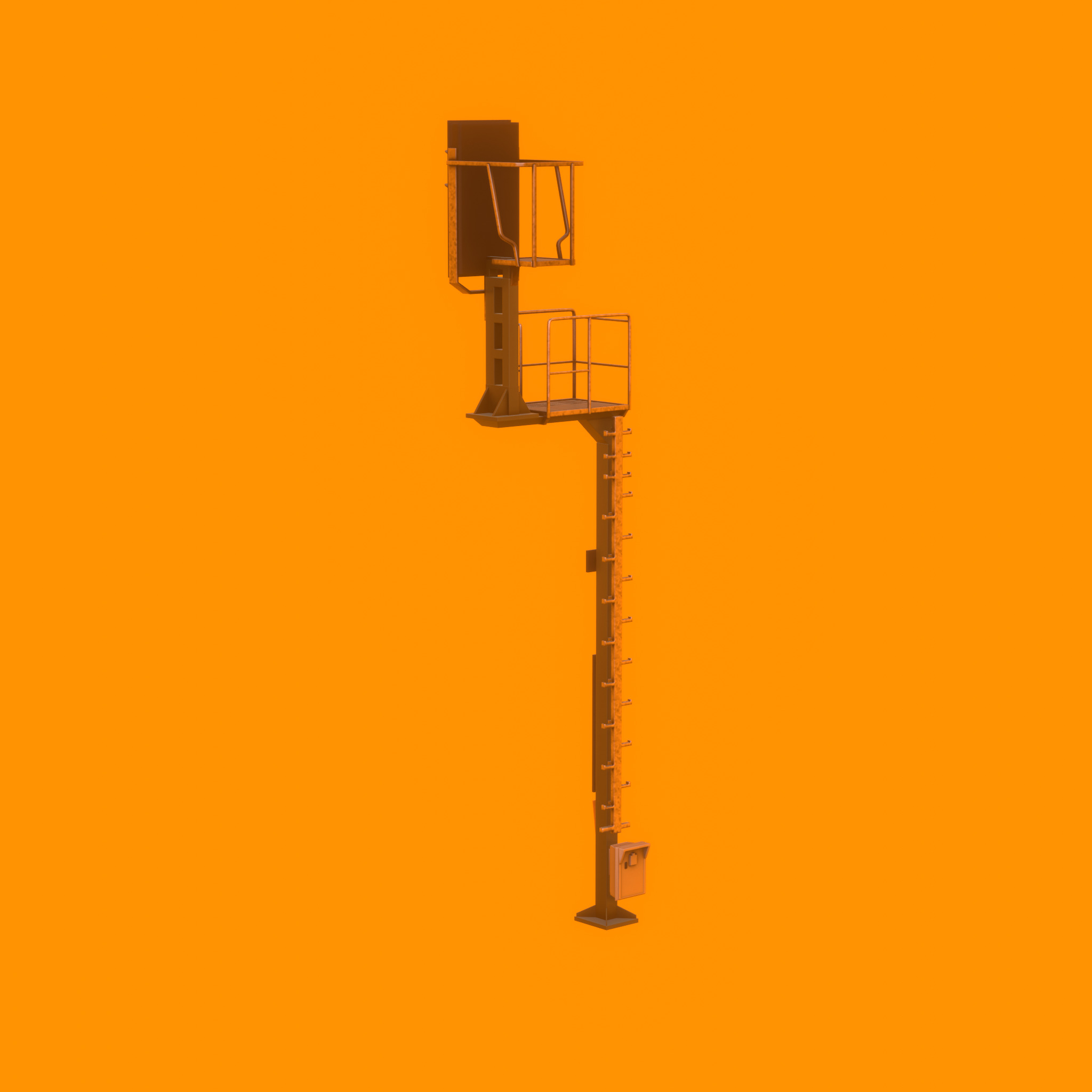 KS Railway Signal Post 7000mm Version-13 Low-poly 3D model_27