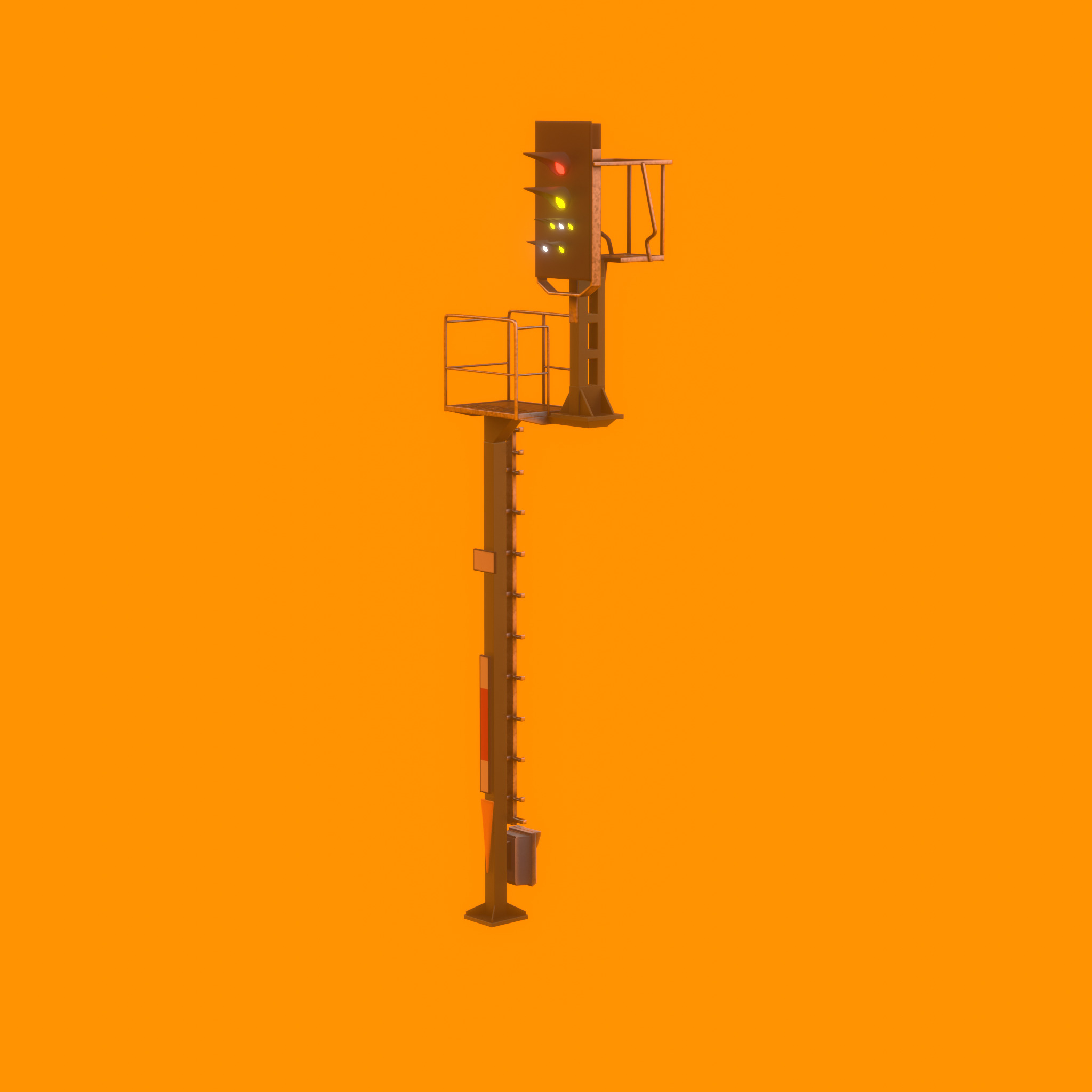 KS Railway Signal Post 7000mm Version-13 Low-poly 3D model_53