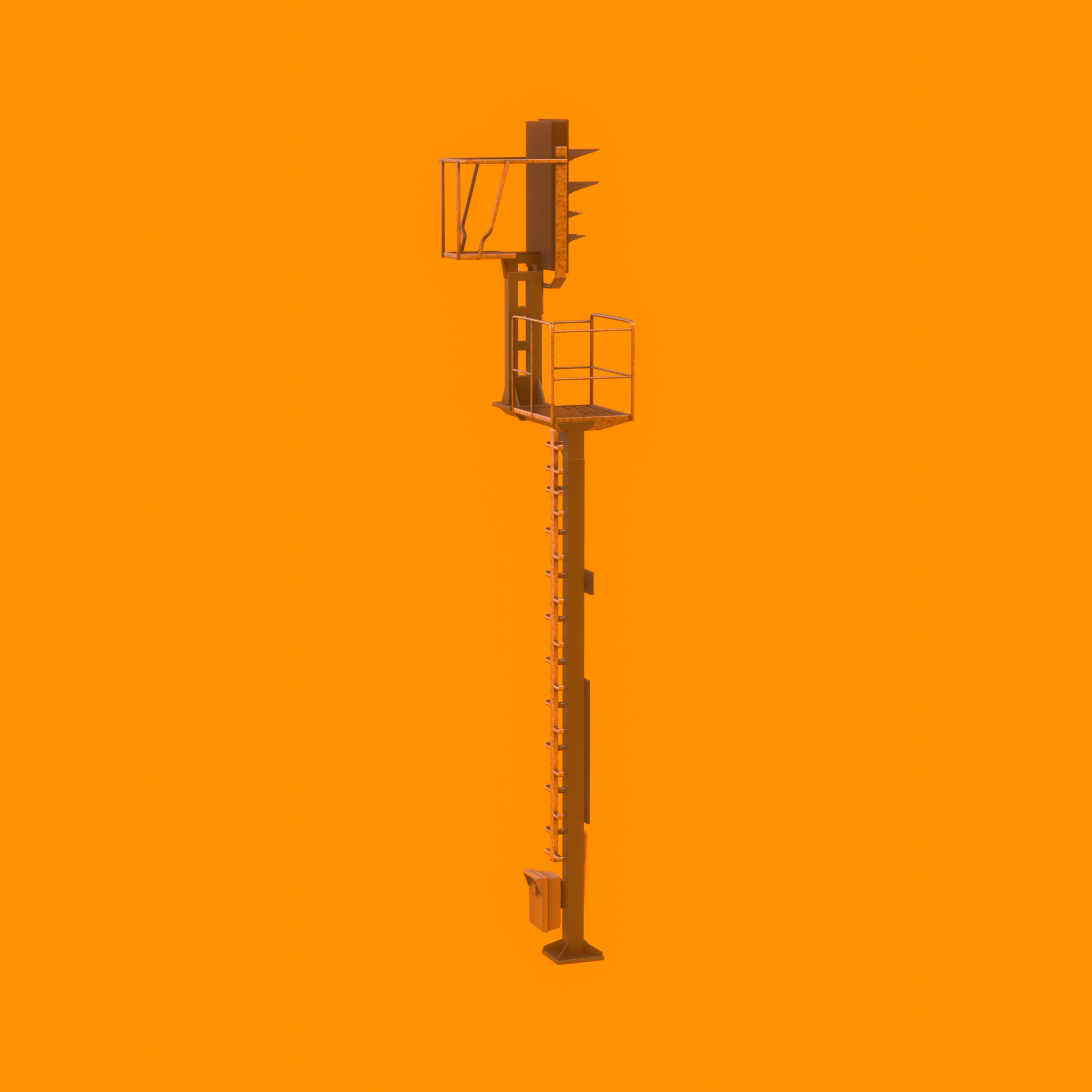 KS Railway Signal Post 7000mm Version-13 Low-poly 3D model_39