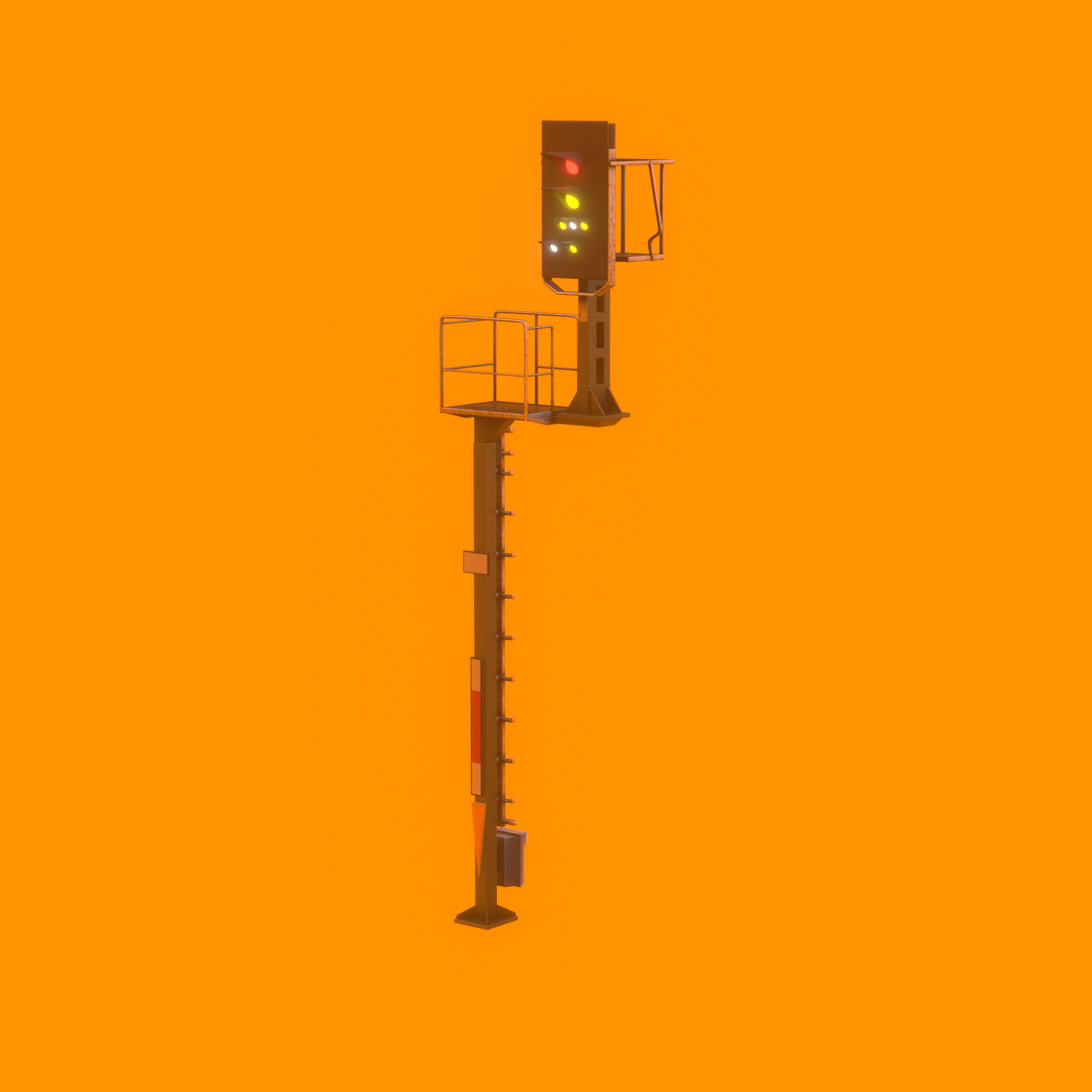 KS Railway Signal Post 7000mm Version-13 Low-poly 3D model_52