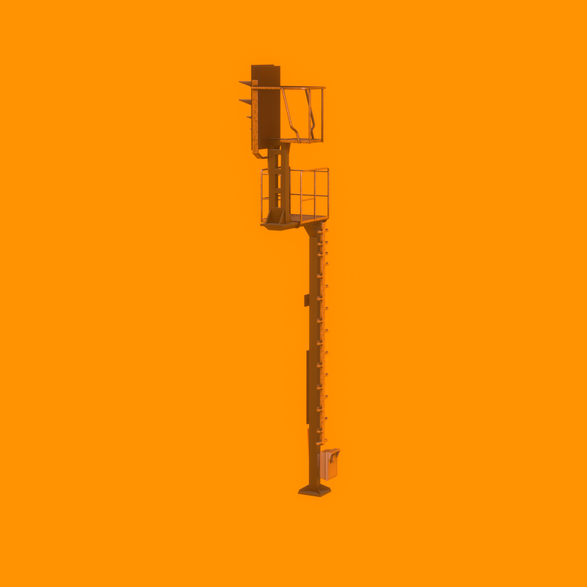 KS Railway Signal Post 7000mm Version-13 Low-poly 3D model_25