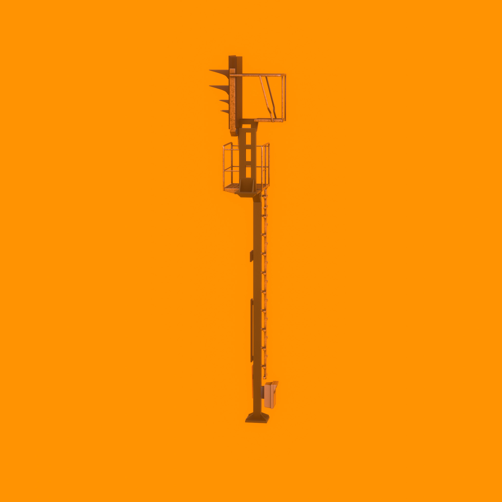 KS Railway Signal Post 7000mm Version-13 Low-poly 3D model_23