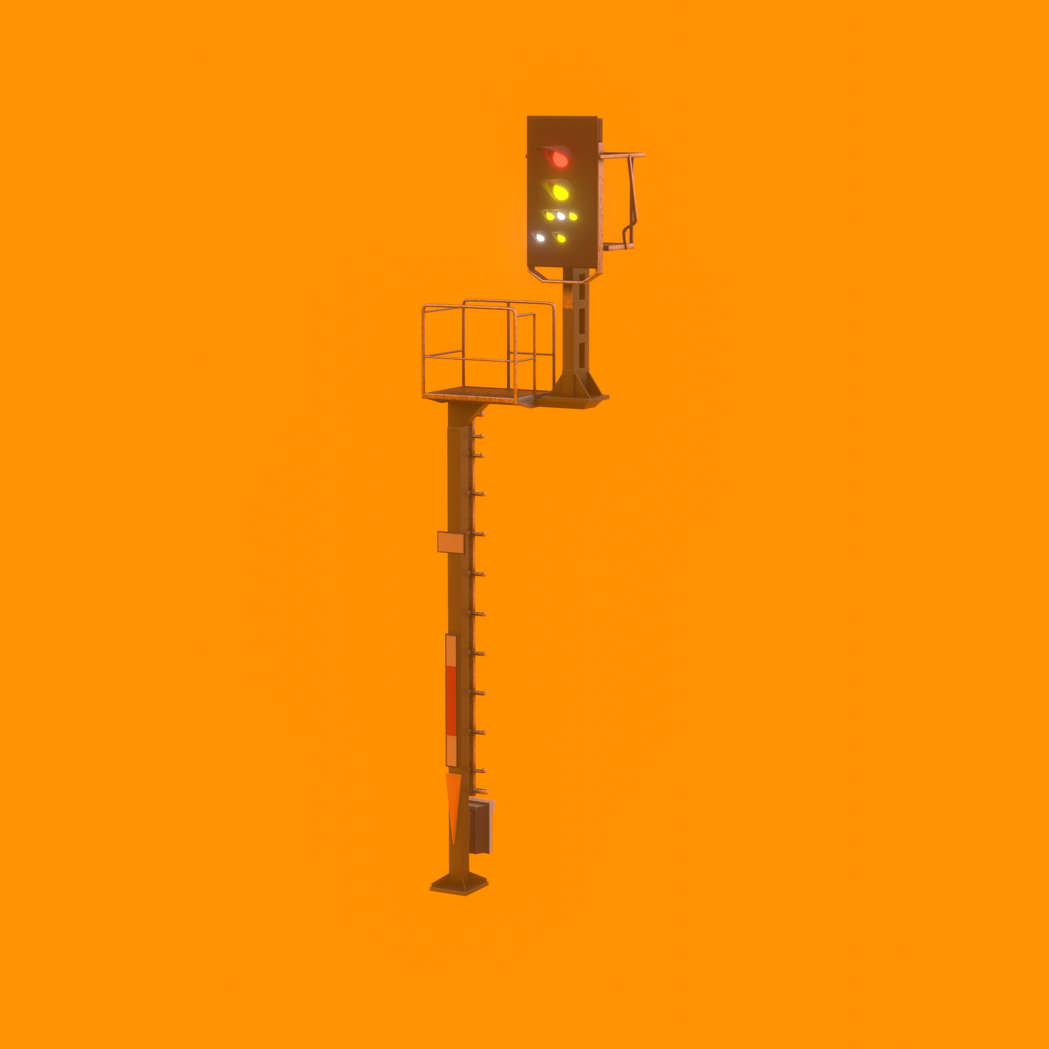 KS Railway Signal Post 7000mm Version-13 Low-poly 3D model_51