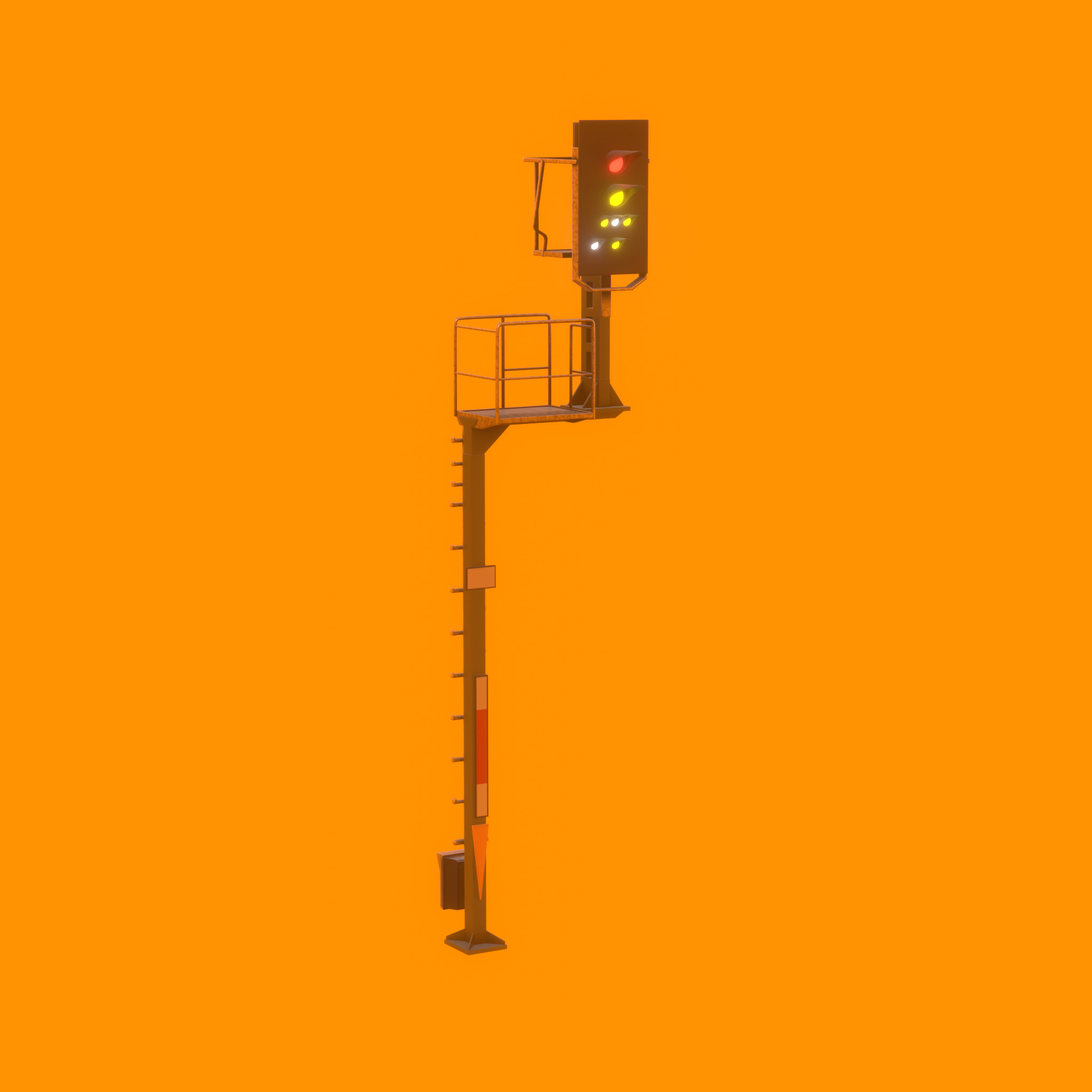 KS Railway Signal Post 7000mm Version-13 Low-poly 3D model_48
