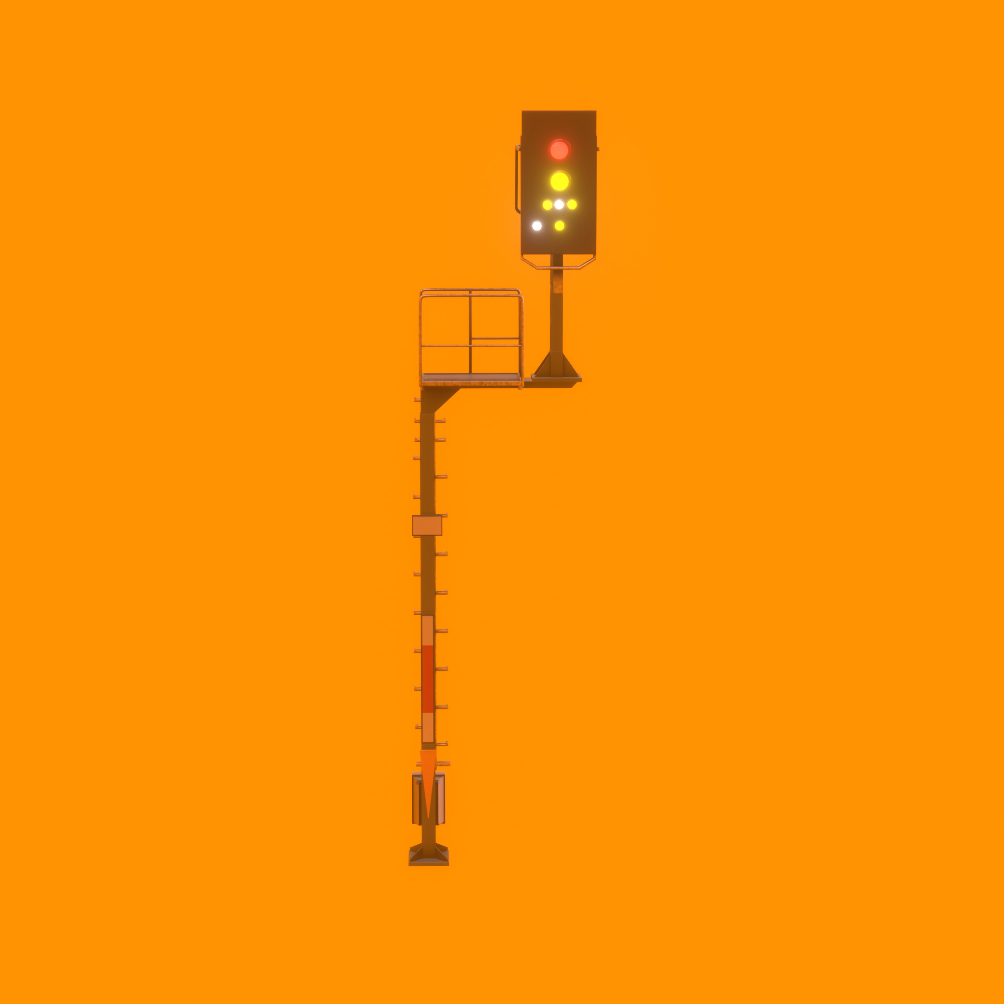 KS Railway Signal Post 7000mm Version-13 Low-poly 3D model_21